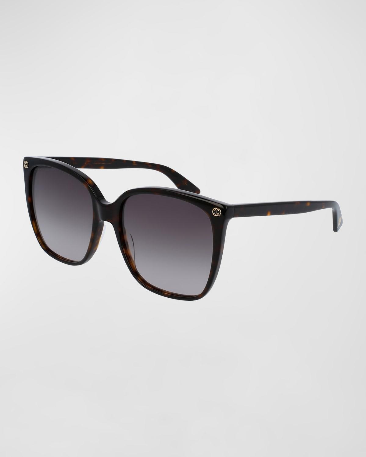 Square Acetate Sunglasses w/ Interlocking G Detail Product Image