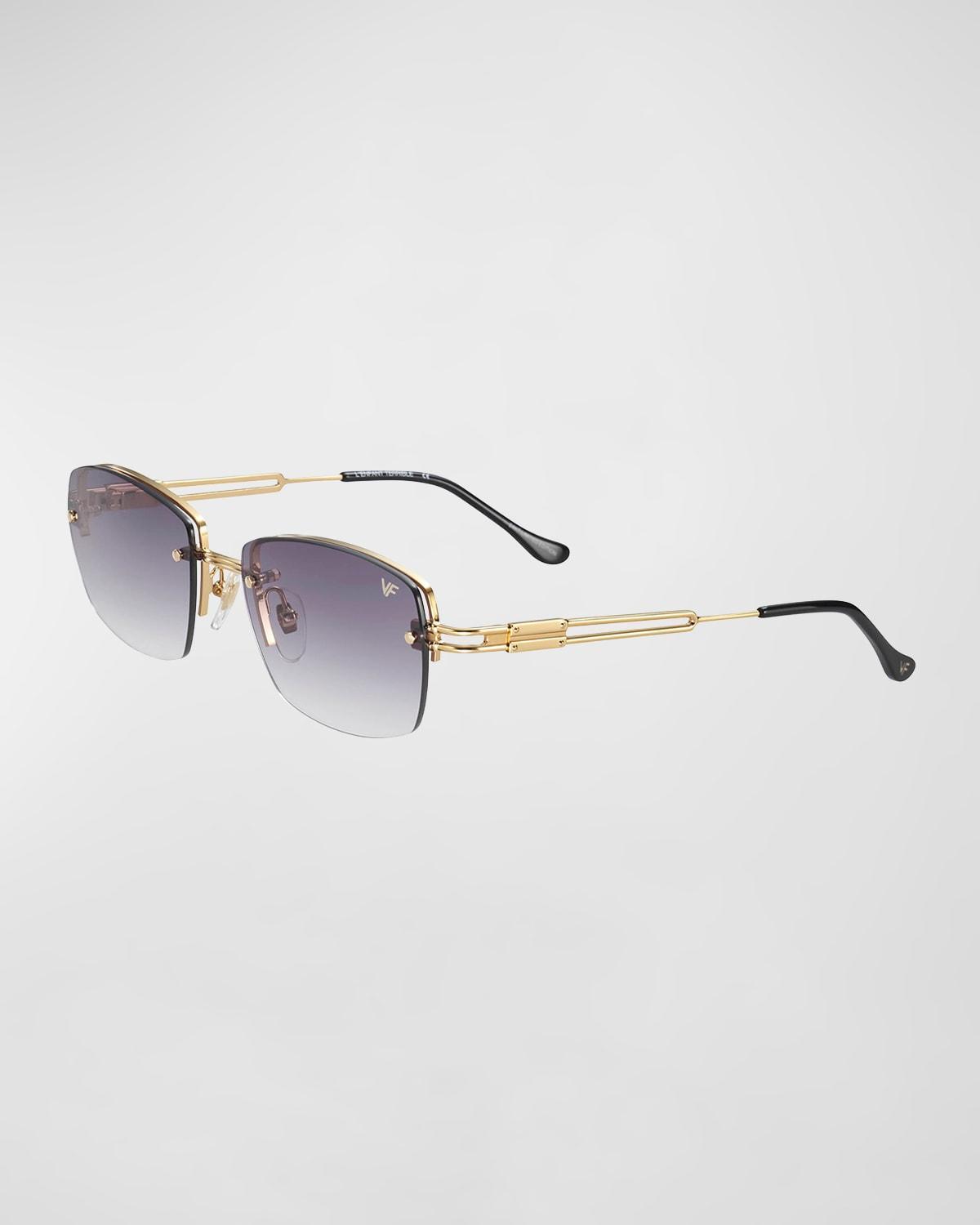 Mens LEnfant Terrible Drill Mount 24K Yellow Gold Rectangle Sunglasses Product Image