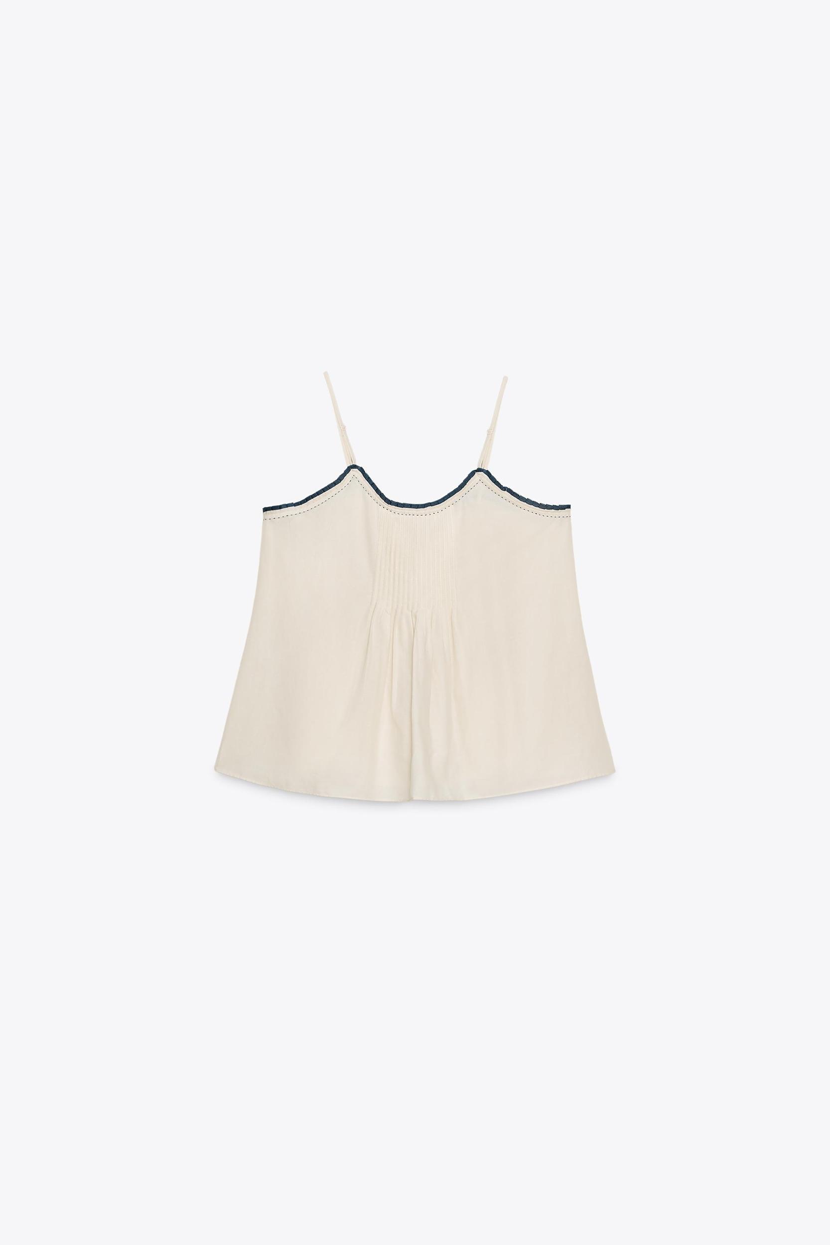 TOP WITH CONTRAST PIPING ZW COLLECTION Product Image