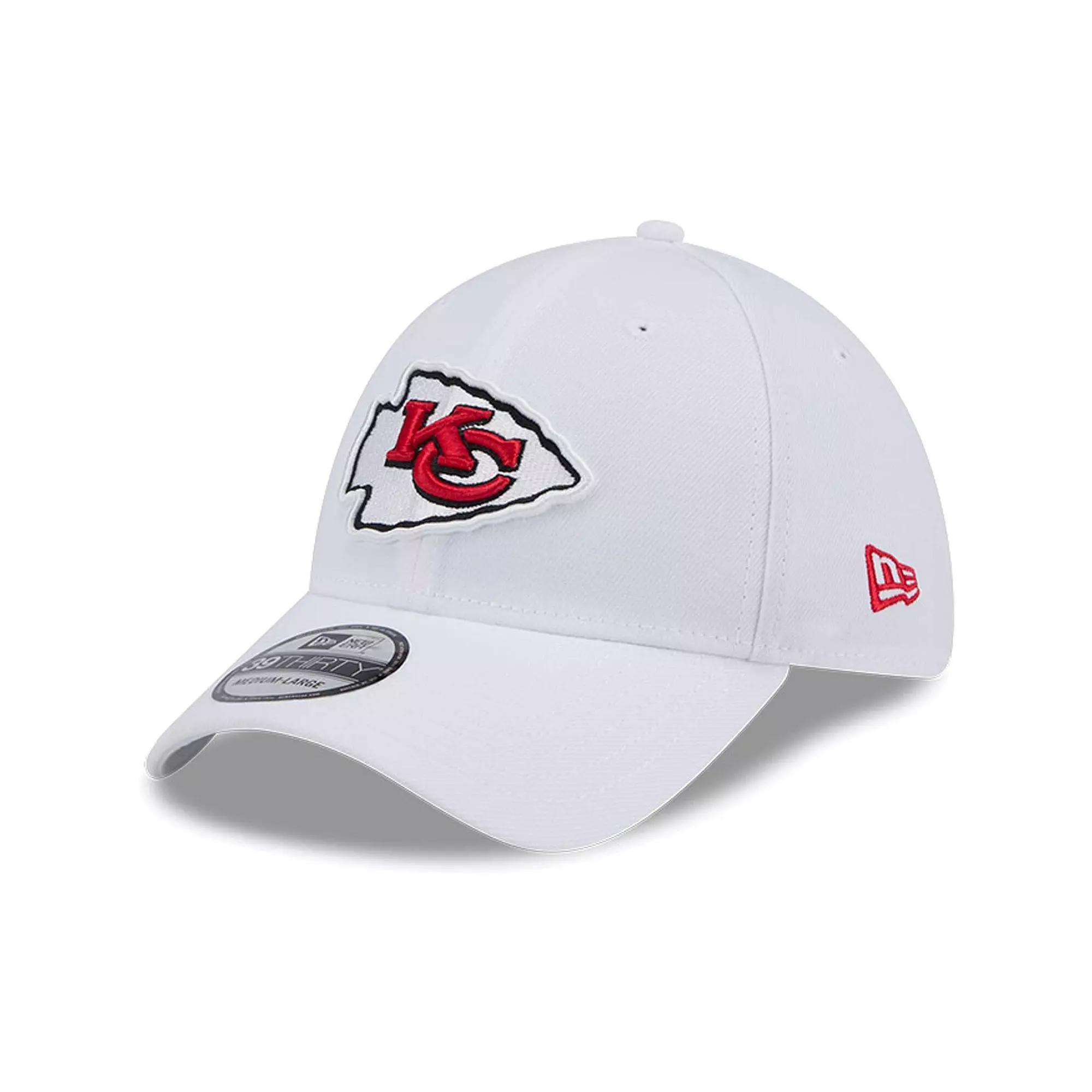 Men's New Era White Kansas City Chiefs Main 39THIRTY Flex Hat, Size: Large/XL Product Image