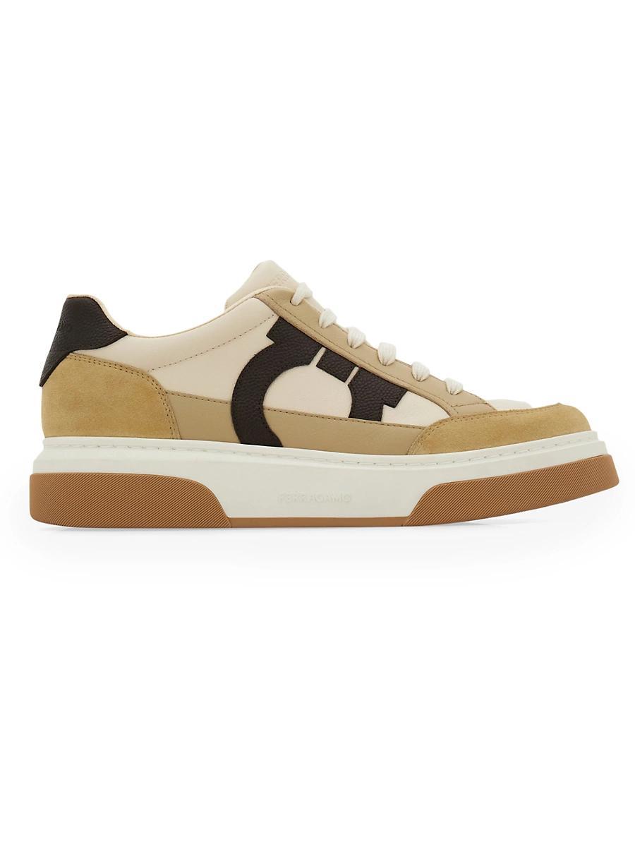 Ferragamo Mens Cassina Leather Sneakers Product Image