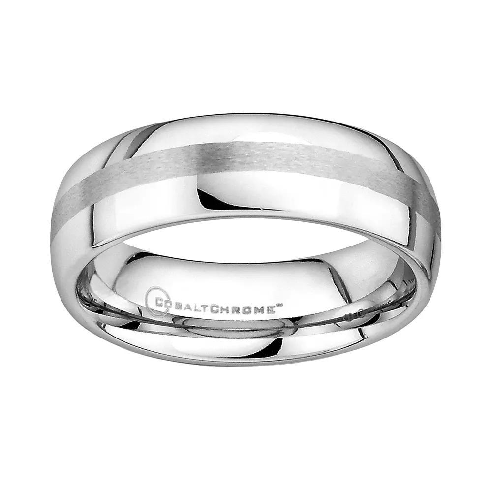 Boston Bay Diamonds Cobalt Chrome Brushed Stripe Wedding Band - Men, Men's, Size: 14, Grey Product Image