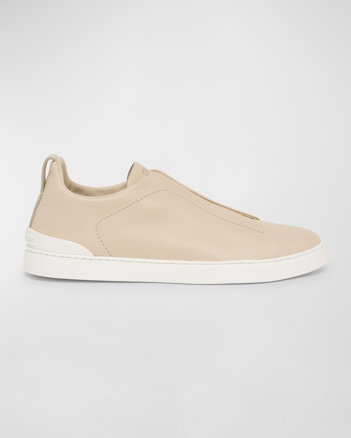 Mens Triple Stitch SECONDSKIN Leather Slip-On Sneakers Product Image