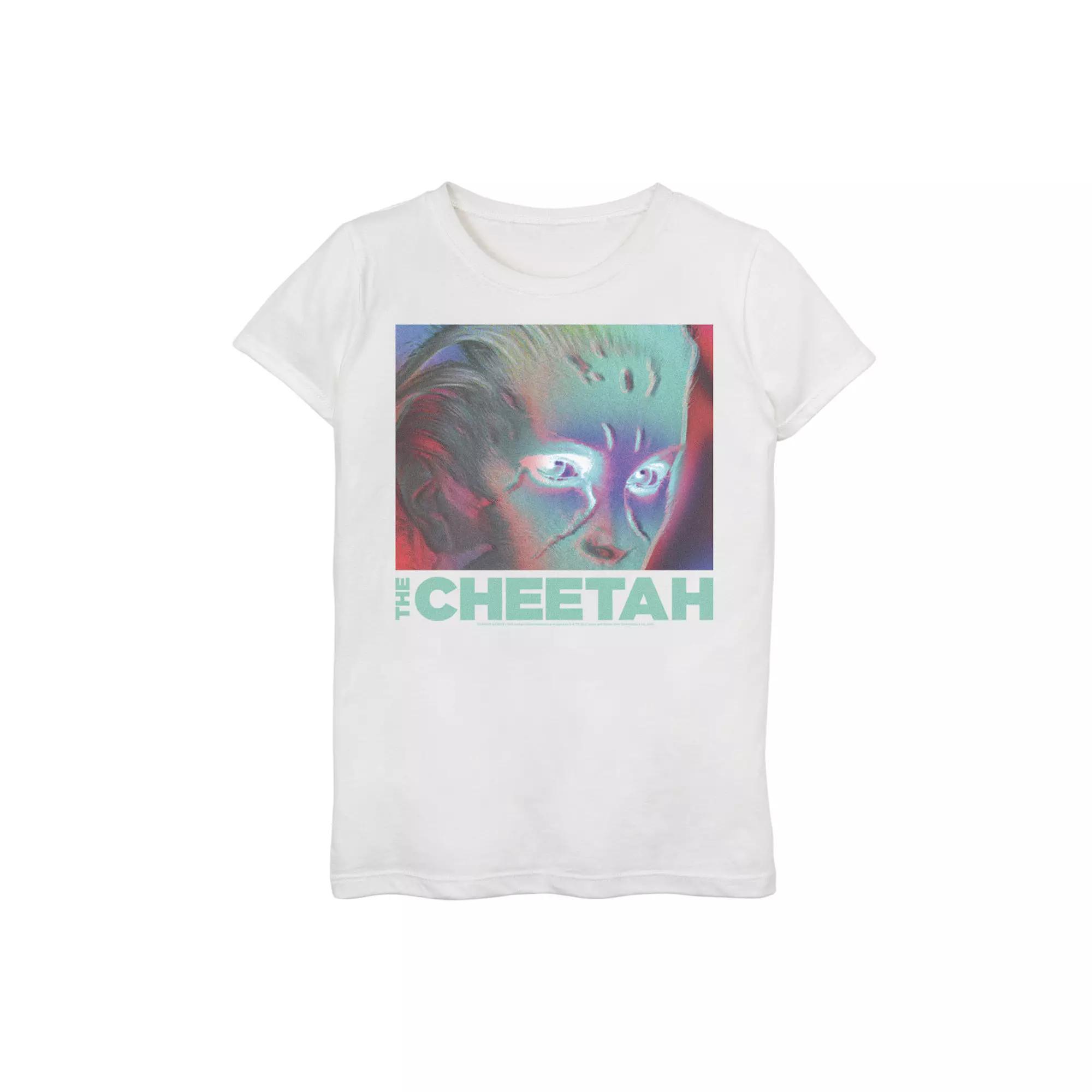 Girls 7-16 DC Comics Wonder Woman 3D Cheetah Face Poster Graphic Tee, Girl's, Size: Small, White Product Image