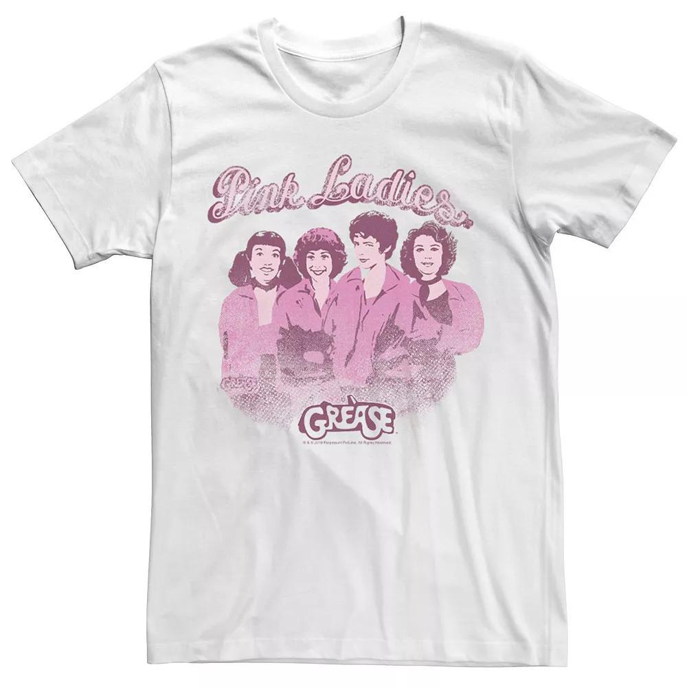 Men's Grease Pink Ladies Distressed Portrait Tee, Size: XXL, White Product Image