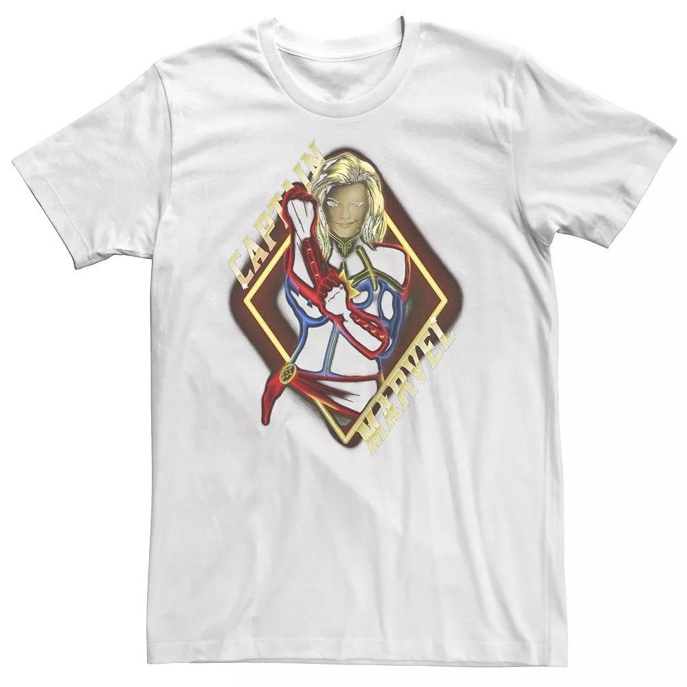 Big & Tall Marvel Captain Marvel Bold Neon Geometric Portrait Tee, Men's, Size: XL Tall, Black Product Image
