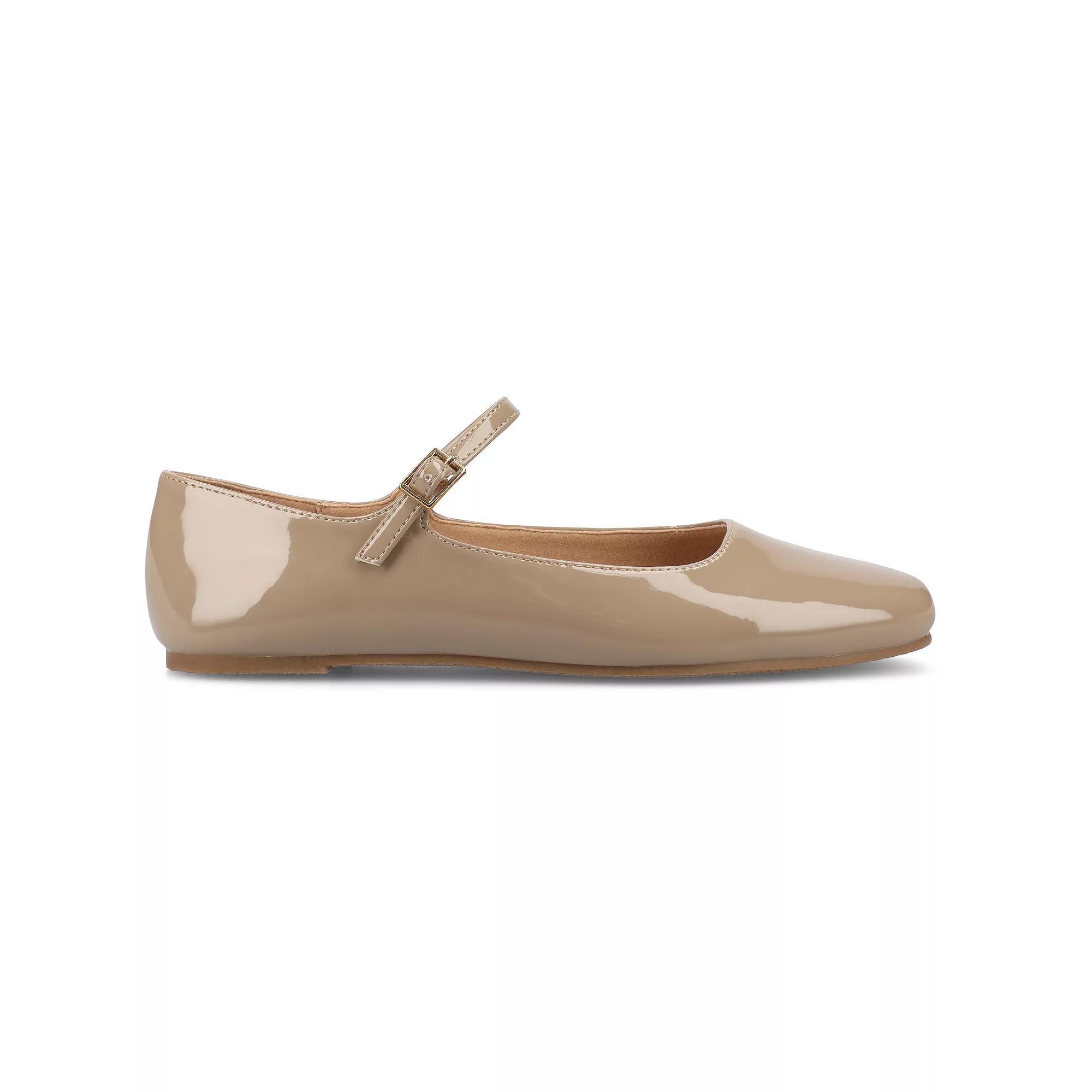 Journee Carrie Womens Mary Jane Flats Brown Patent Product Image