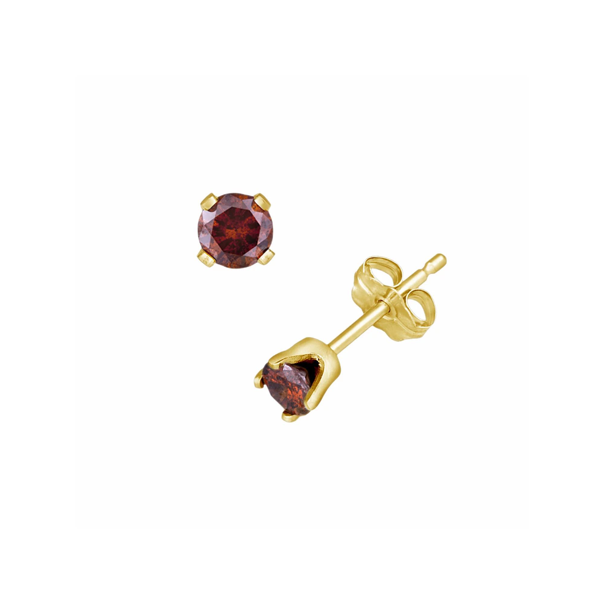 Jewelexcess 14k Gold 1-ct. T.W. Red Diamond Stud Earrings, Womens, 14k White Gold Product Image