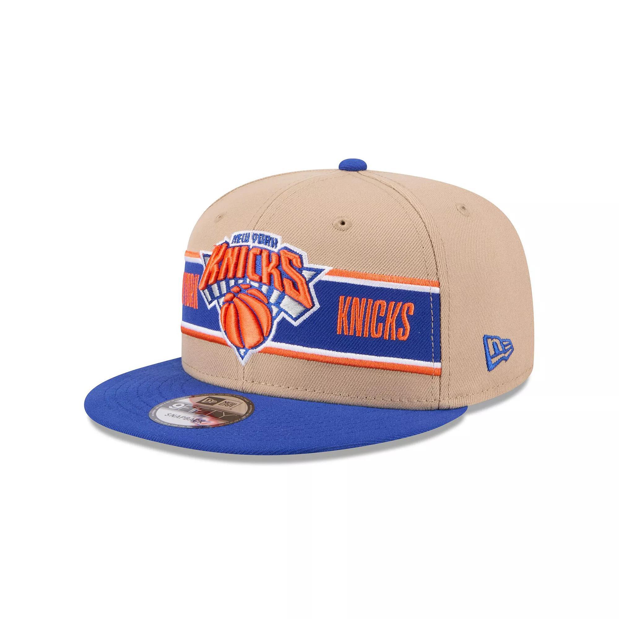 Men's New Era Tan/Blue New York Knicks 2024 NBA Draft 9FIFTY Snapback Hat, Team Product Image