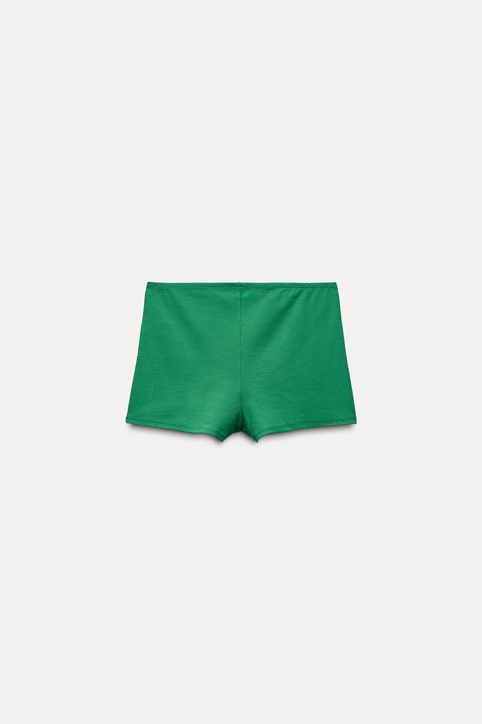 “PARIS” EMBROIDERED RIB SHORTS Product Image