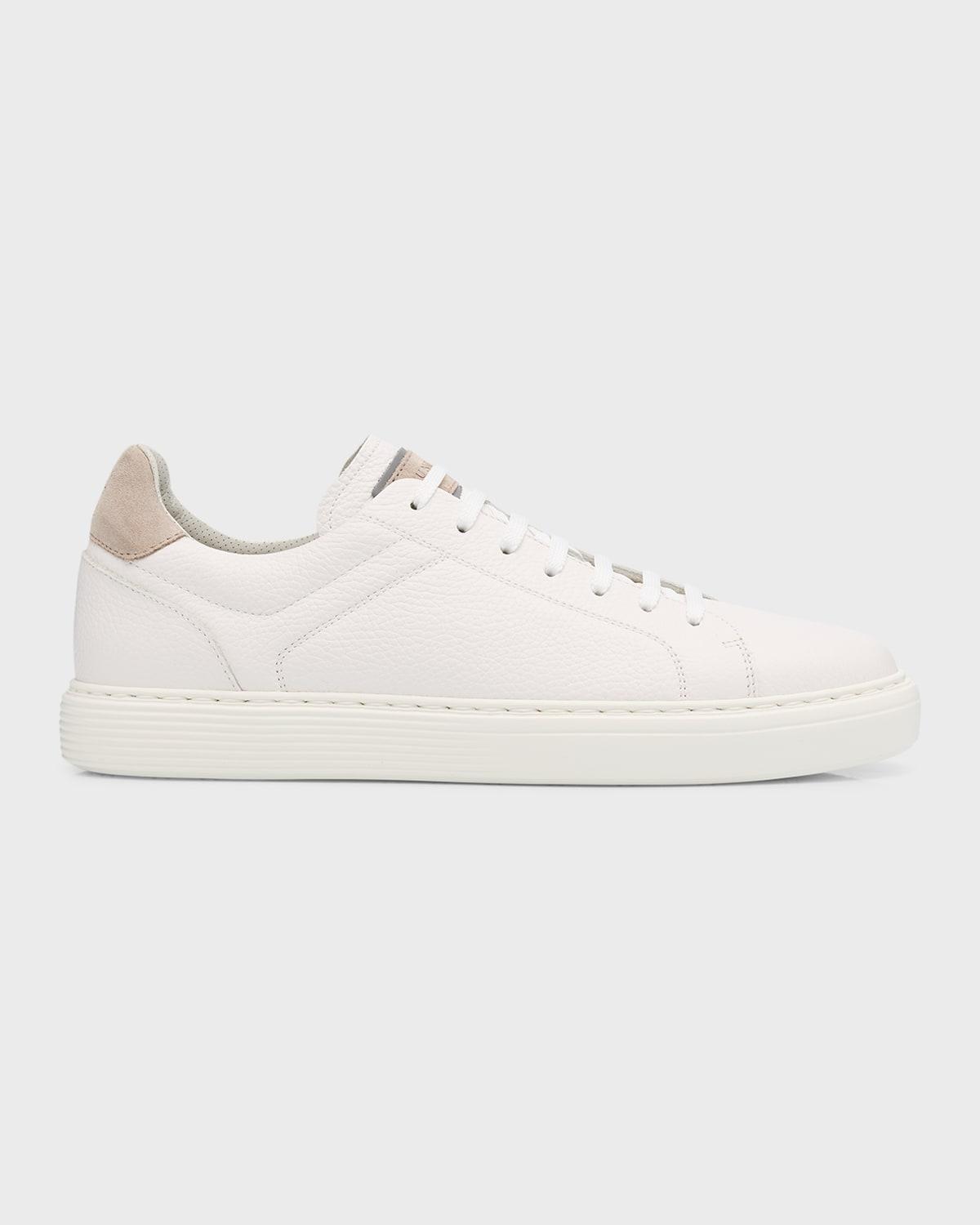 Mens Grained Calfskin Low-Top Sneakers Product Image