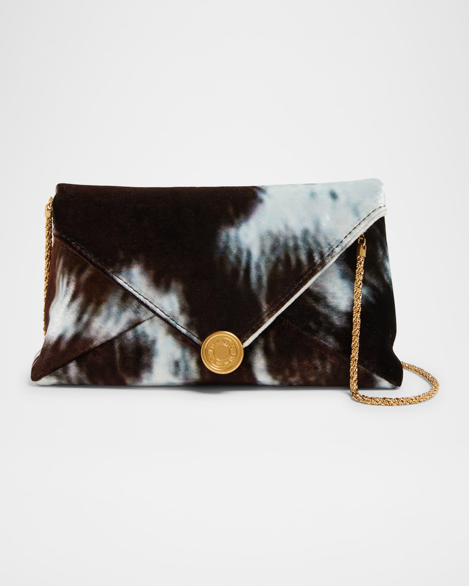 Small Cowhide-Print Viscose Envelope Clutch Bag Product Image