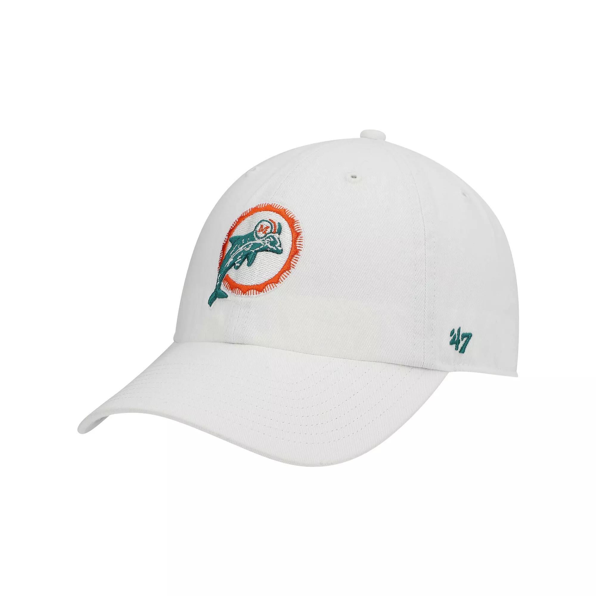 Men's '47 White Miami Dolphins Clean Up Legacy Adjustable Hat Product Image