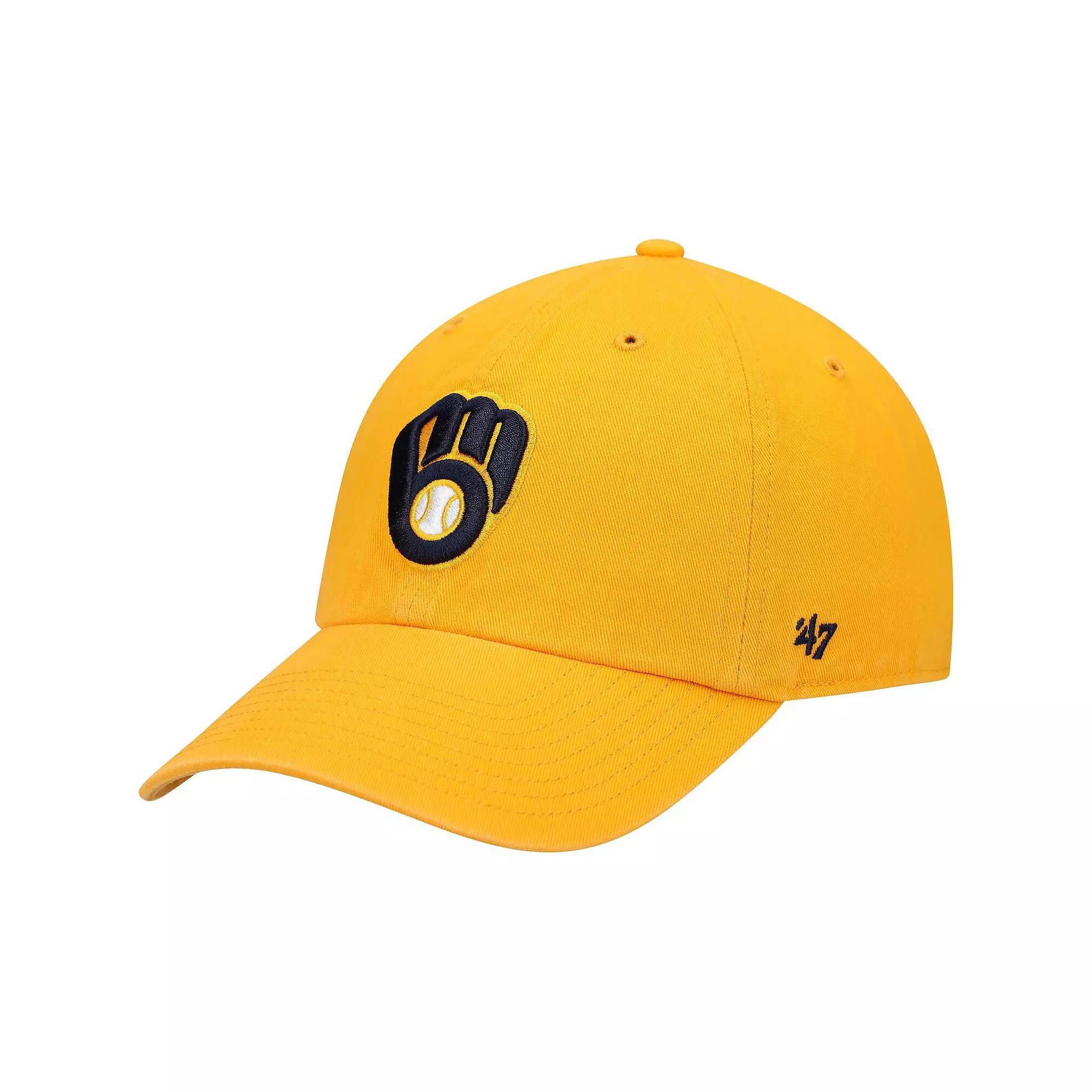 Men's '47 Gold Milwaukee Brewers Clean Up Adjustable Hat Product Image