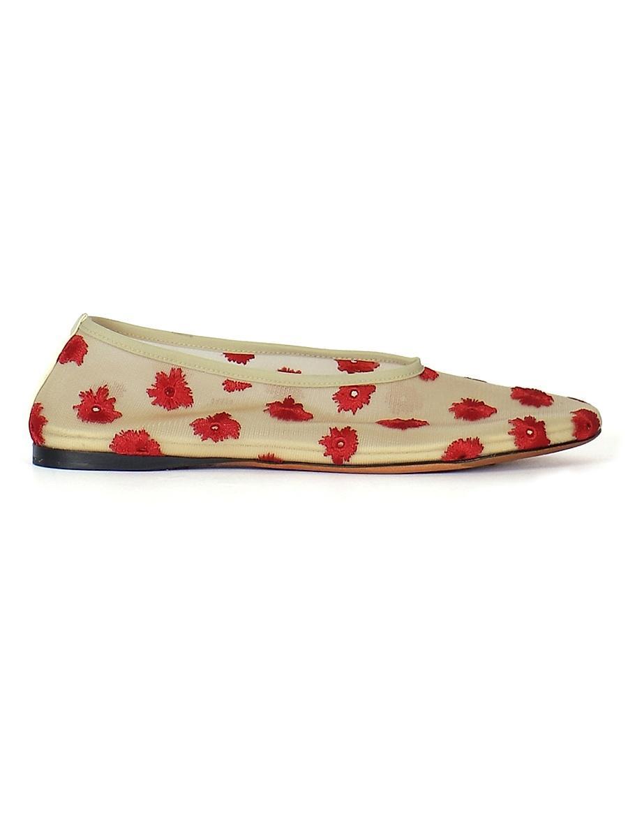 Womens Tee Embroidered Slipper Ballet Flats Product Image
