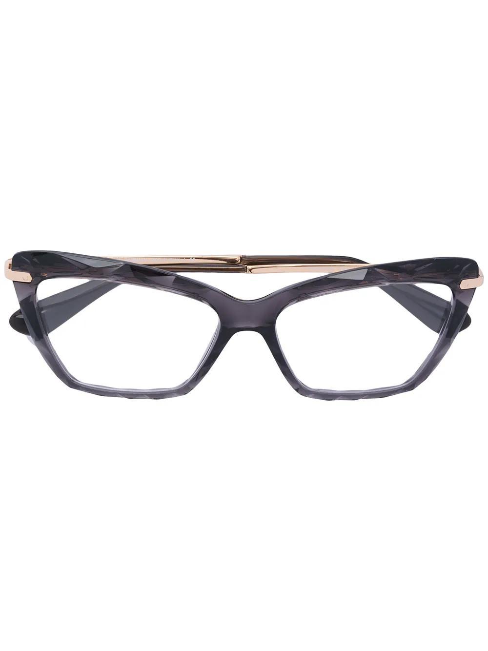 DOLCE & GABBANA Square Frame Cat Eye Glasses In Brown Product Image