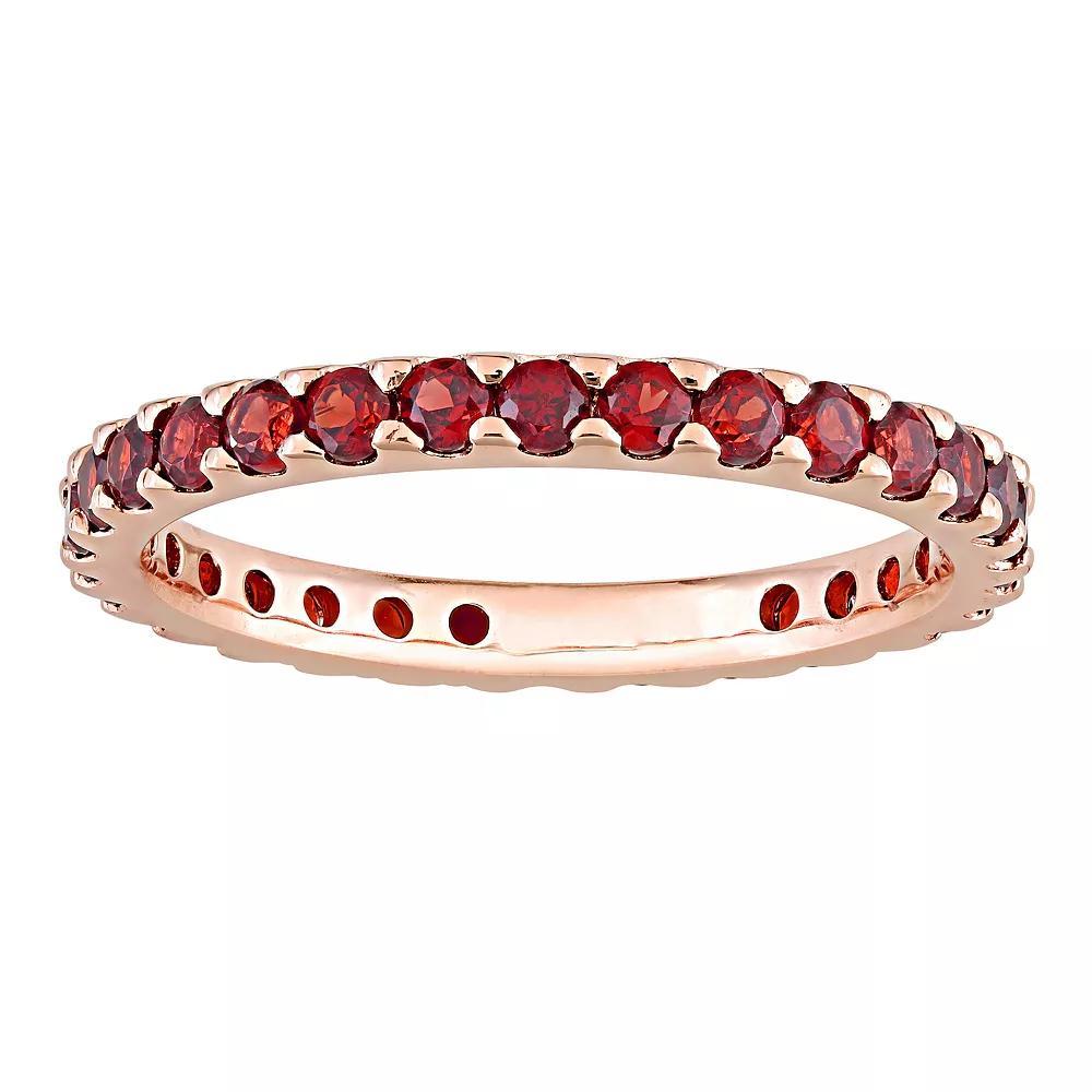 Stella Grace 10k Rose Gold Garnet Eternity Ring, Womens Product Image