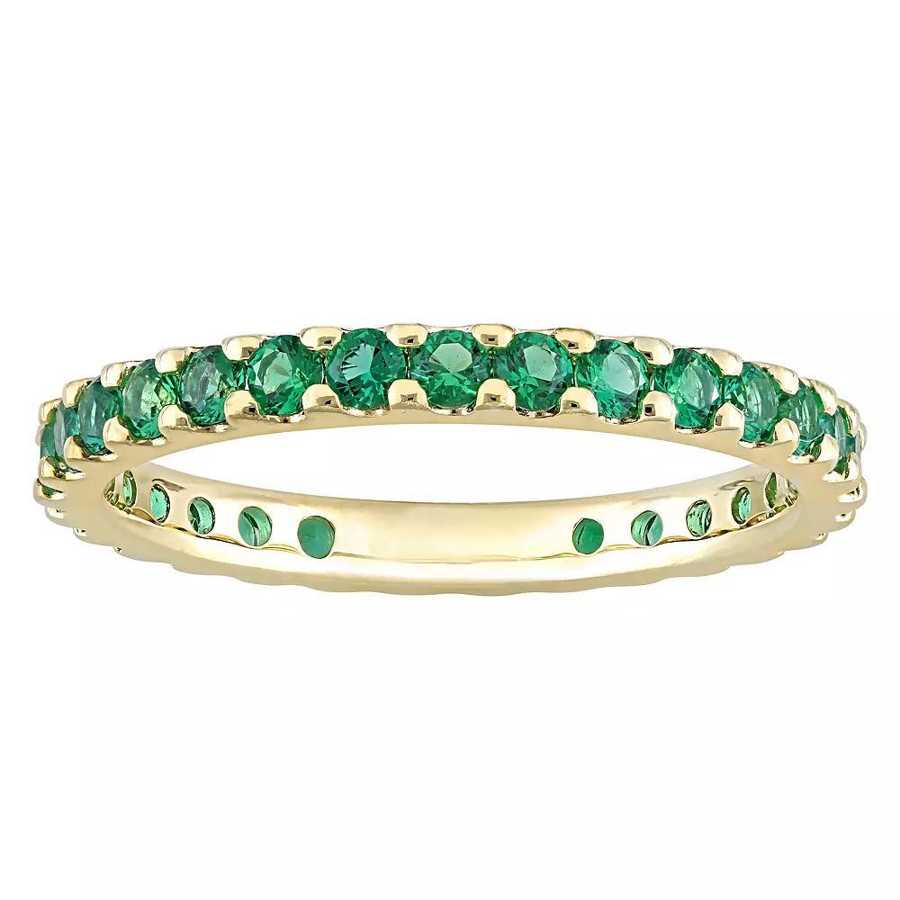 Stella Grace 10k Gold Lab-Created Emerald Eternity Ring, Womens Product Image