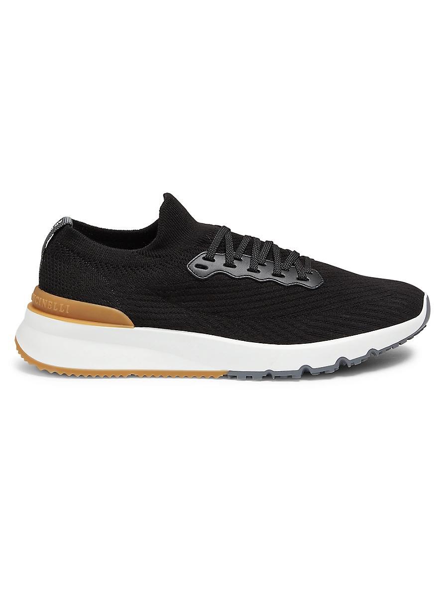 Mens Grained Calfskin Low-Top Sneakers Product Image
