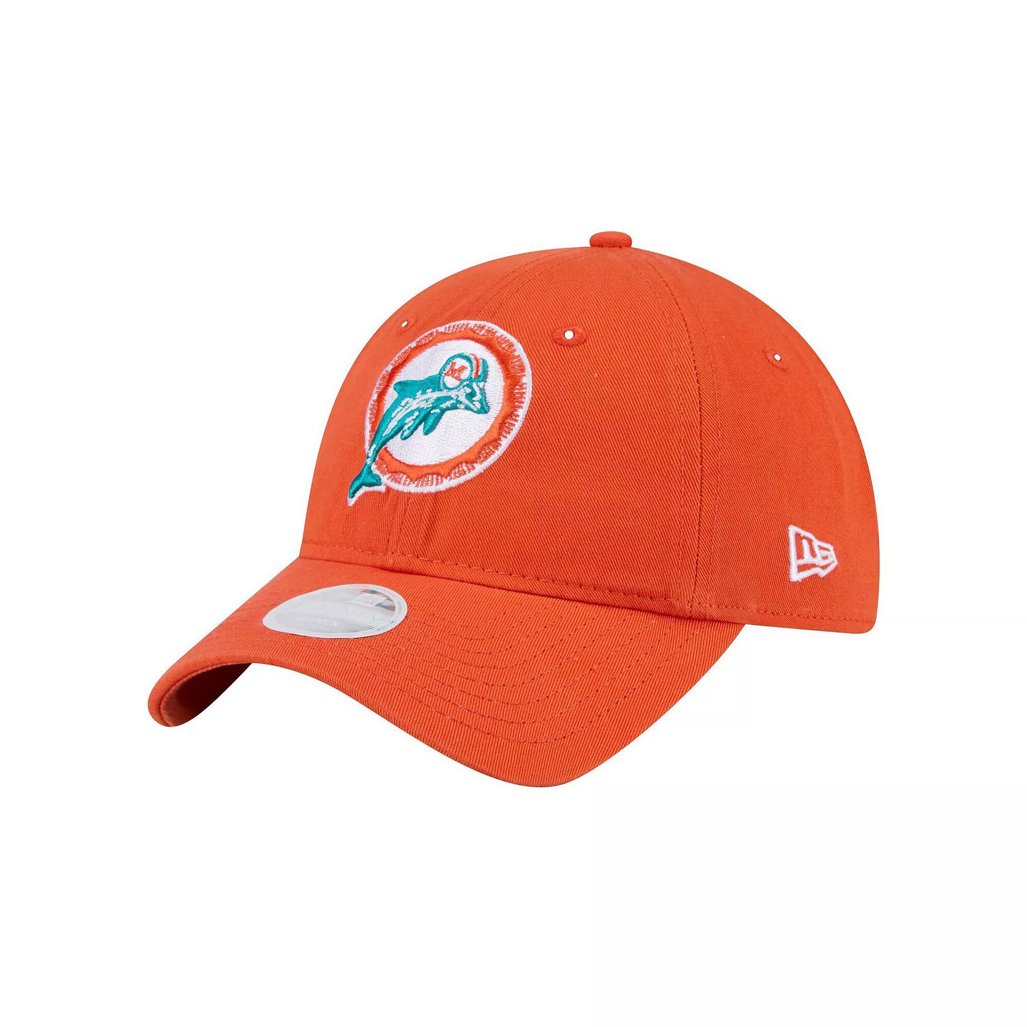 Women's New Era  Orange Miami Dolphins Throwback Main Core Classic 2.0 9TWENTY Adjustable Hat Product Image
