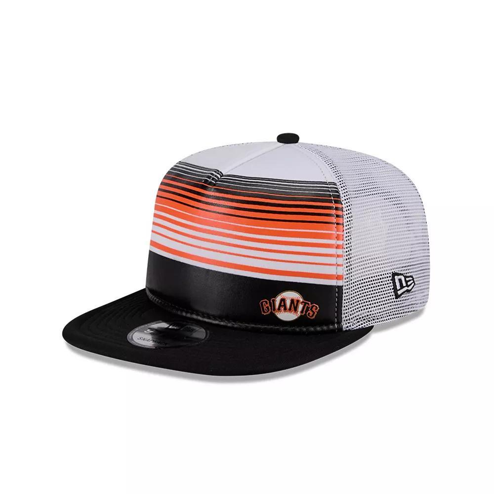 Men's New Era Black San Francisco Giants Team Horizon 9FIFTY A-Frame Trucker Snapback Hat Product Image
