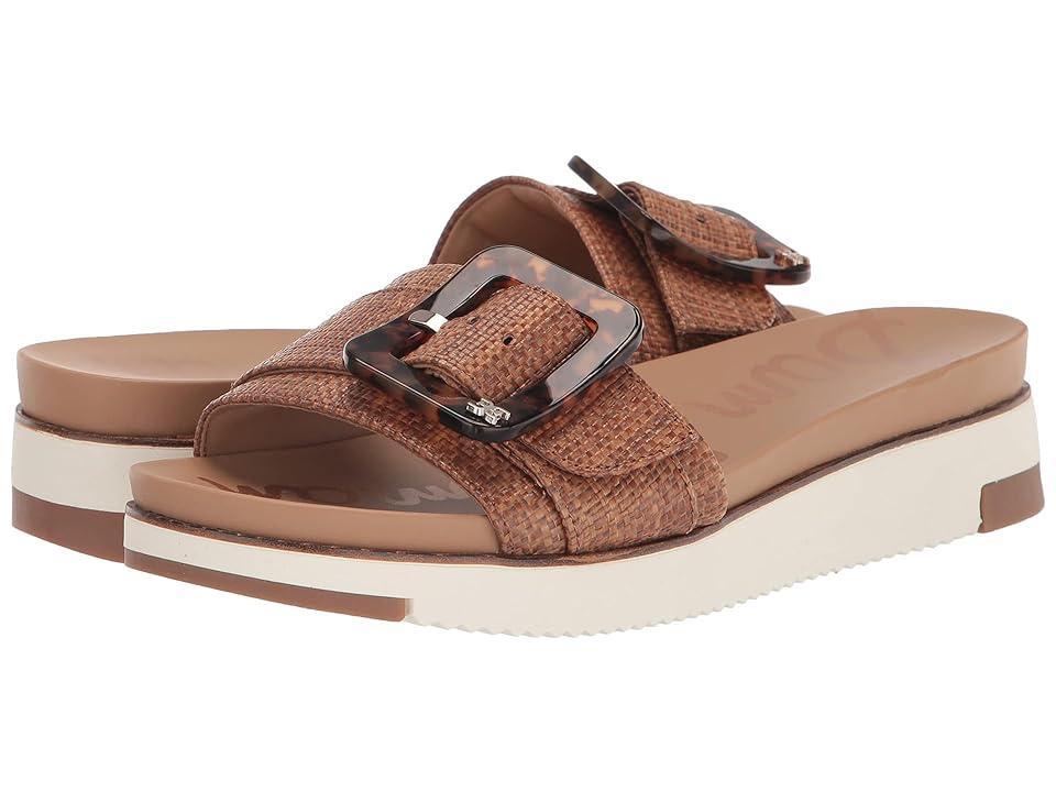 Sam Edelman Ariane Raffia Tortoise Buckle Detail Platform Slides Product Image