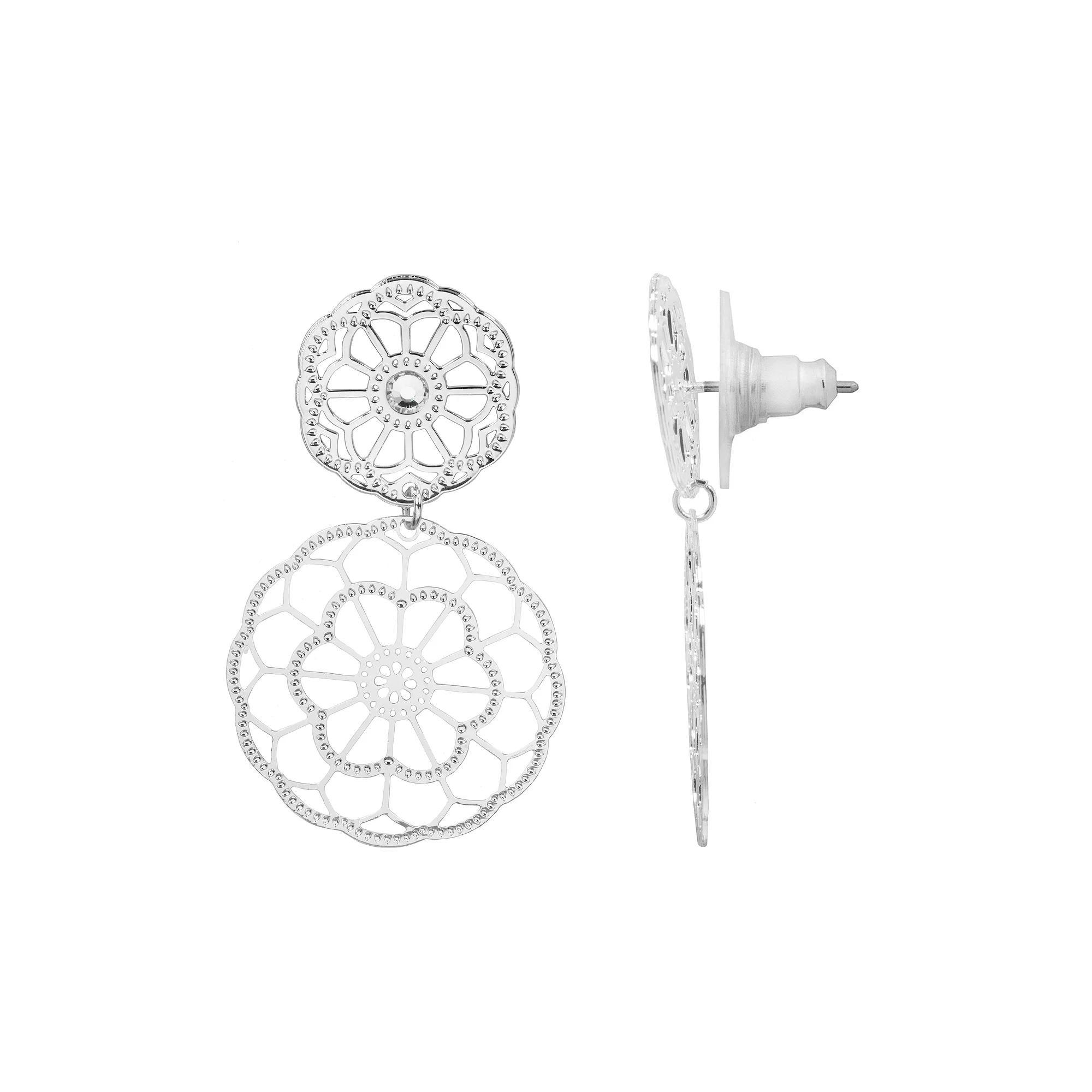 LC Lauren Conrad Circular Filigree Drop Statement Earring, Women's, None Product Image