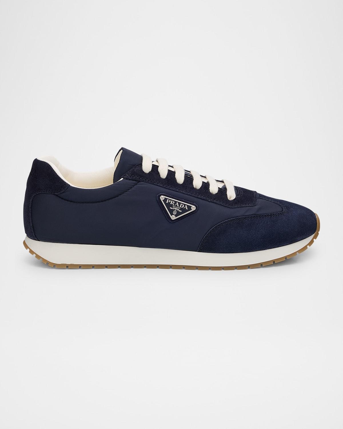 Mens Rank Nylon and Leather Low-Top Sneakers Product Image