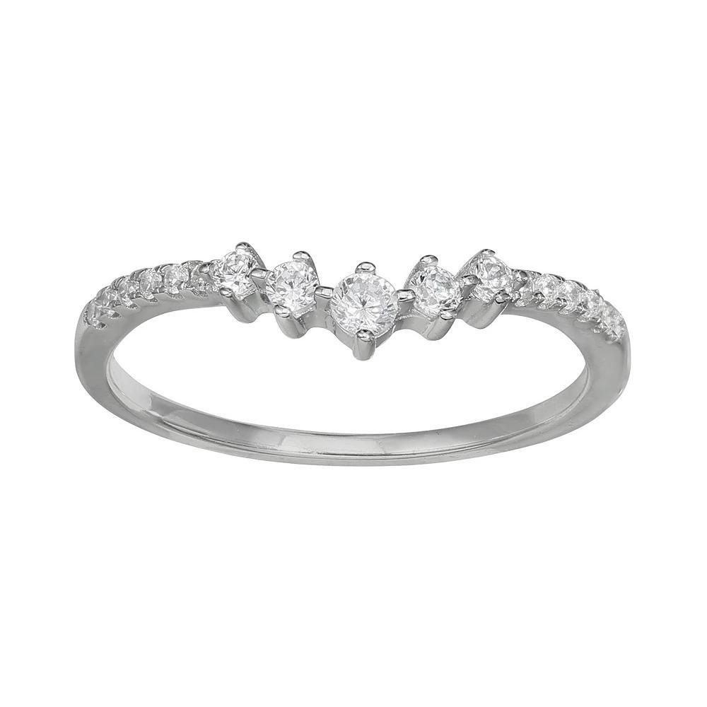 PRIMROSE Sterling Silver Graduated Cubic Zirconia Ring, Women's, Size: 9 Product Image