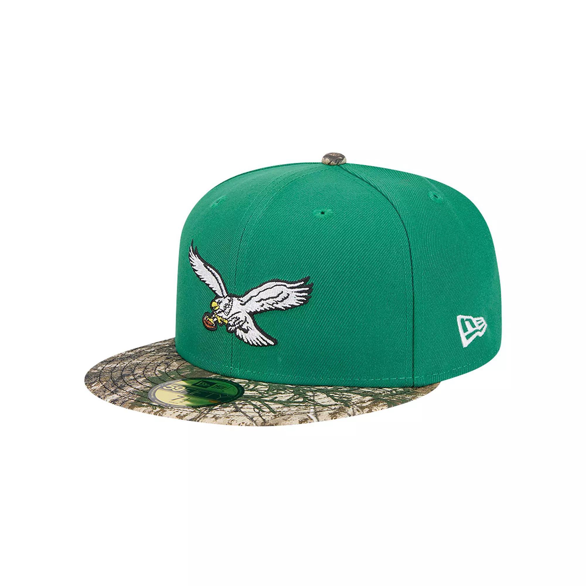 Men's New Era Kelly Green Philadelphia Eagles Active Two-Tone Camo 59FIFTY Fitted Hat, Size: 6 7/8 Product Image