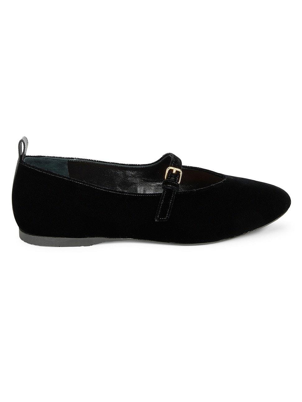 Womens Velvet Ballerina Flats Product Image