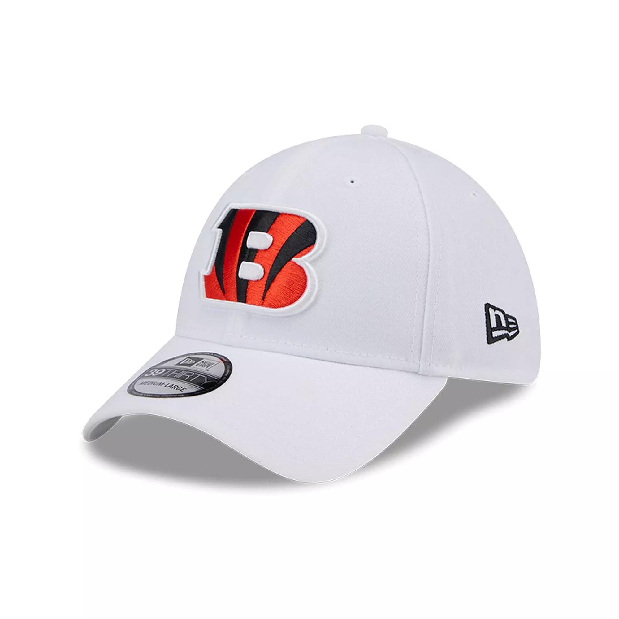 Men's New Era White Cincinnati Bengals Main 39THIRTY Flex Hat, Size: Medium/Large Product Image