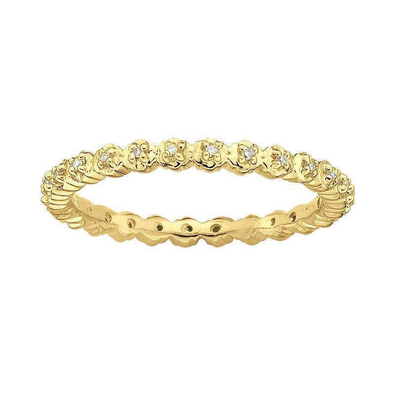 Stacks & Stones 18k Gold Over Silver Diamond Accent Stack Ring, Women's, Size: 7 Product Image
