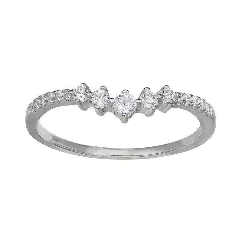 PRIMROSE Sterling Silver Graduated Cubic Zirconia Ring, Women's, Size: 9 Product Image