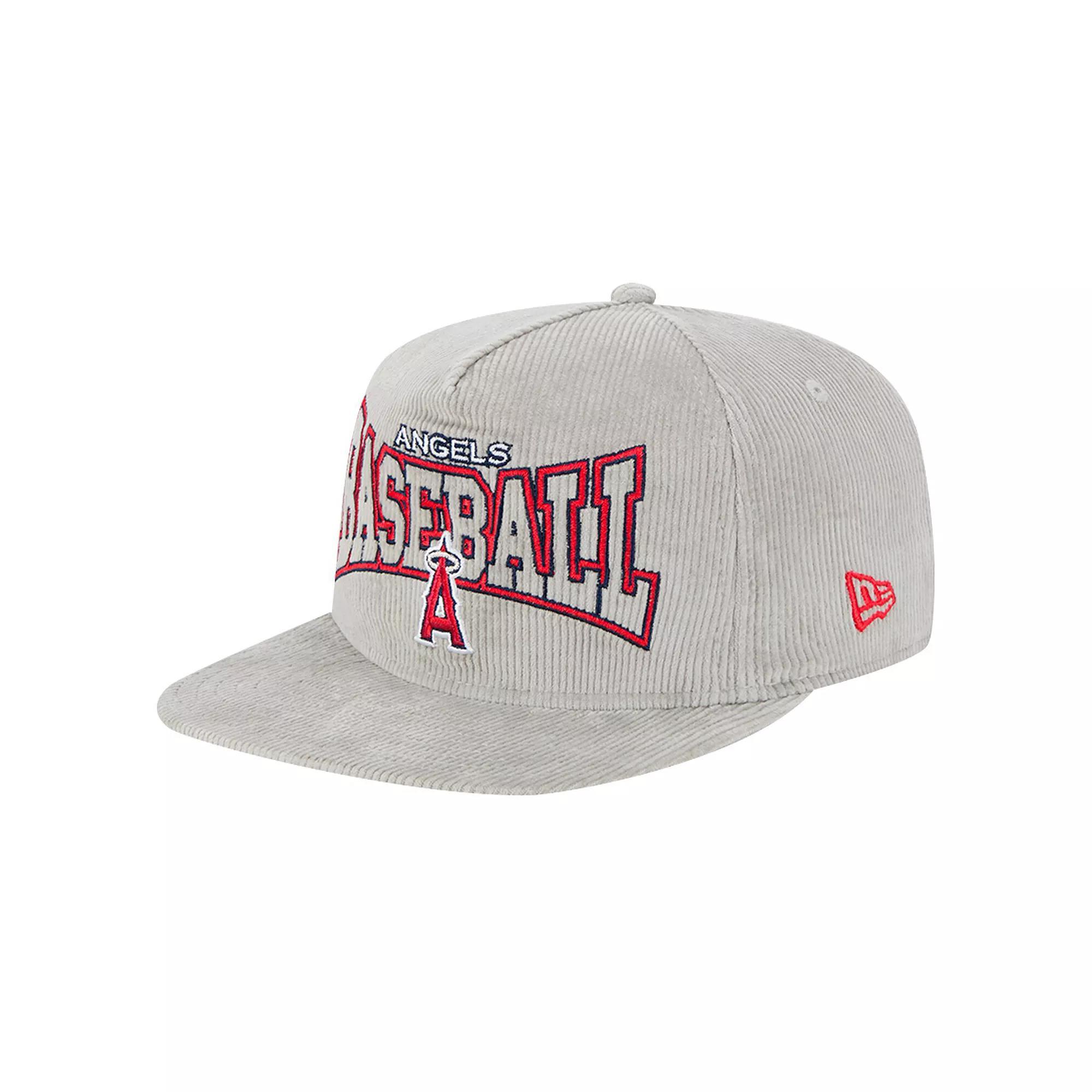 Men's New Era Gray Los Angeles Angels Corduroy Golfer Snapback Hat, Grey Product Image
