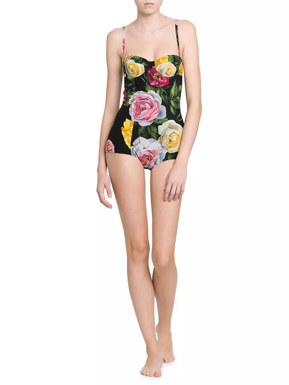 Peonie & Roses Retro One-Piece Swimsuit Product Image