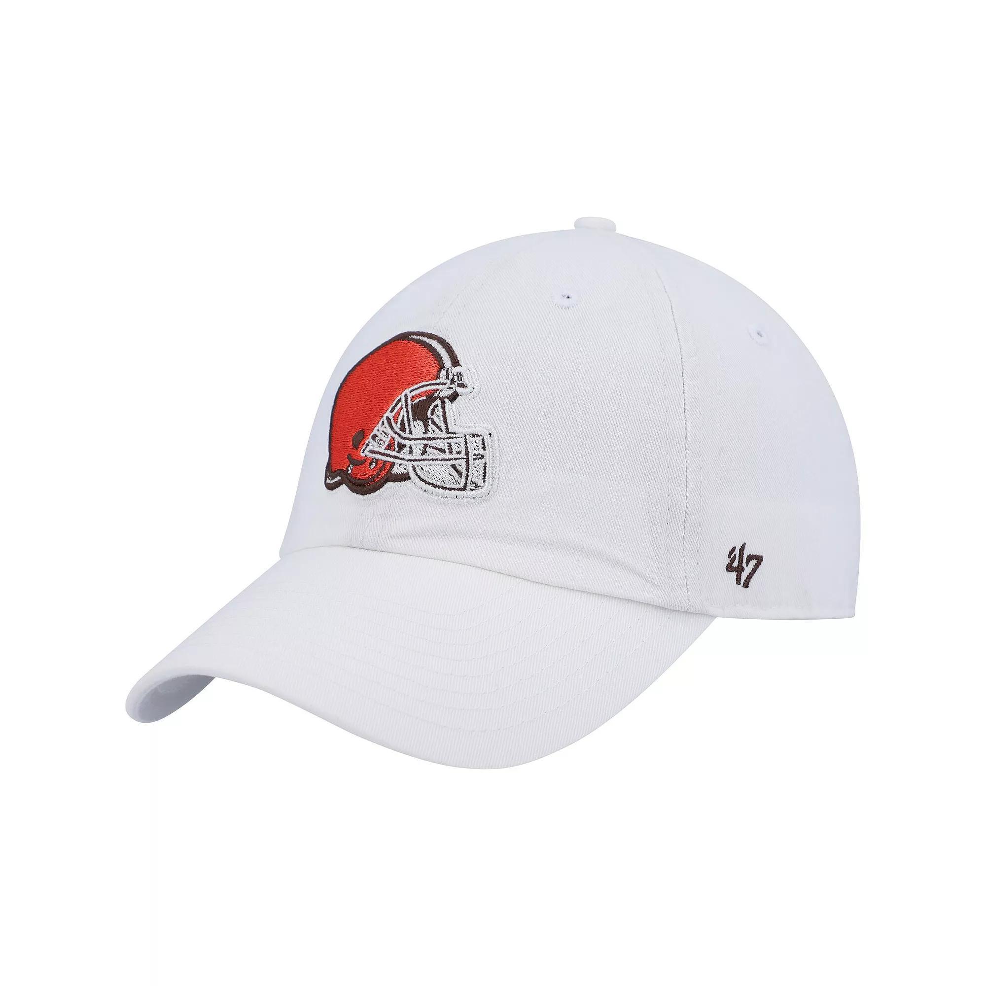 Women's '47 White Cleveland Browns Clean Up Adjustable Hat Product Image