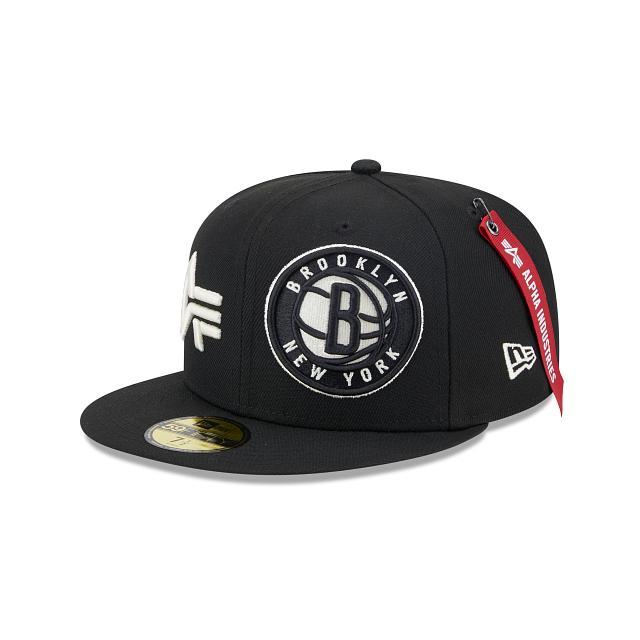 Alpha Industries X Brooklyn Nets Dual Logo 59FIFTY Fitted Hat Male Product Image