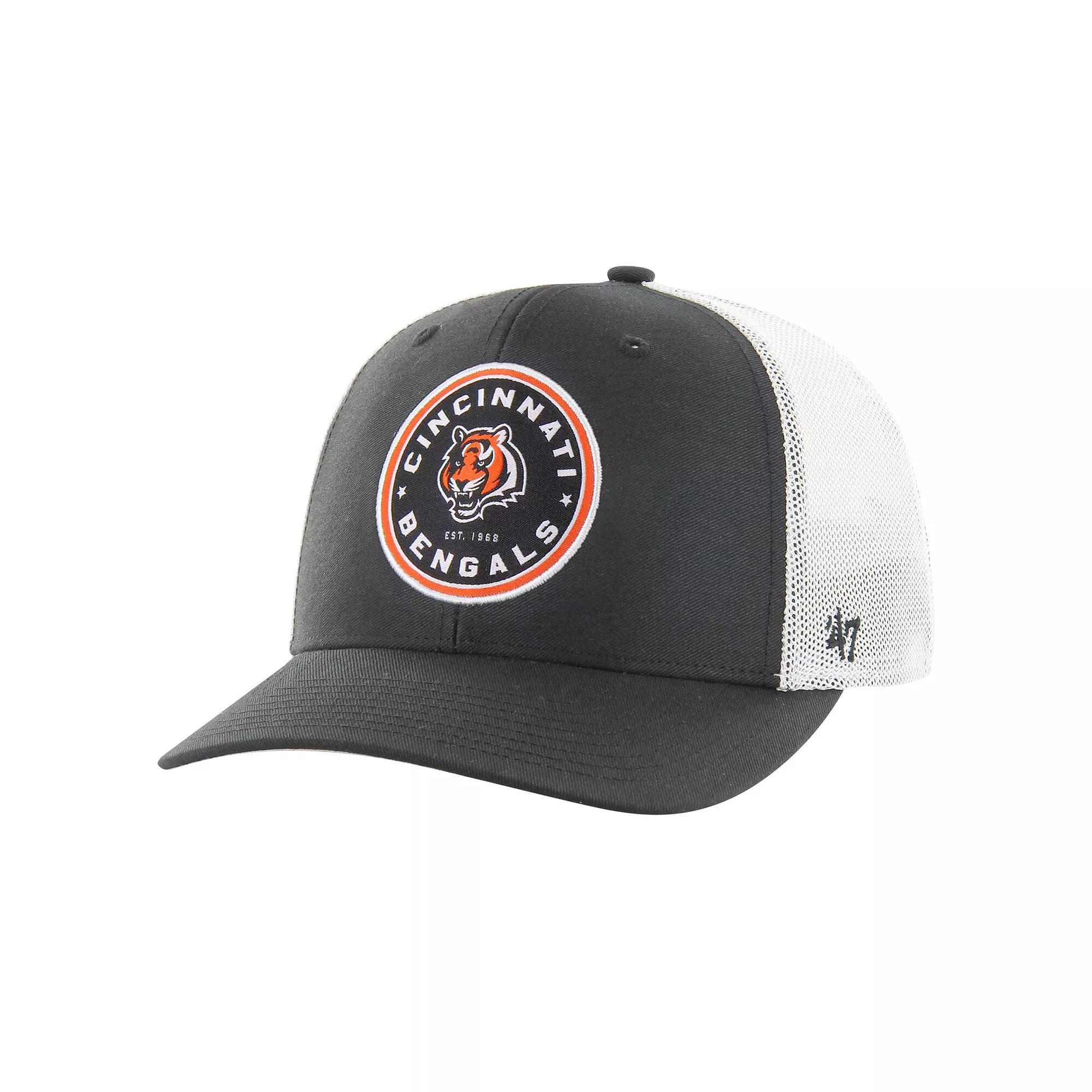 Men's '47 Black Cincinnati Bengals Disclose Trophy Stretch Fit Hat, Size: Small/Medium Product Image
