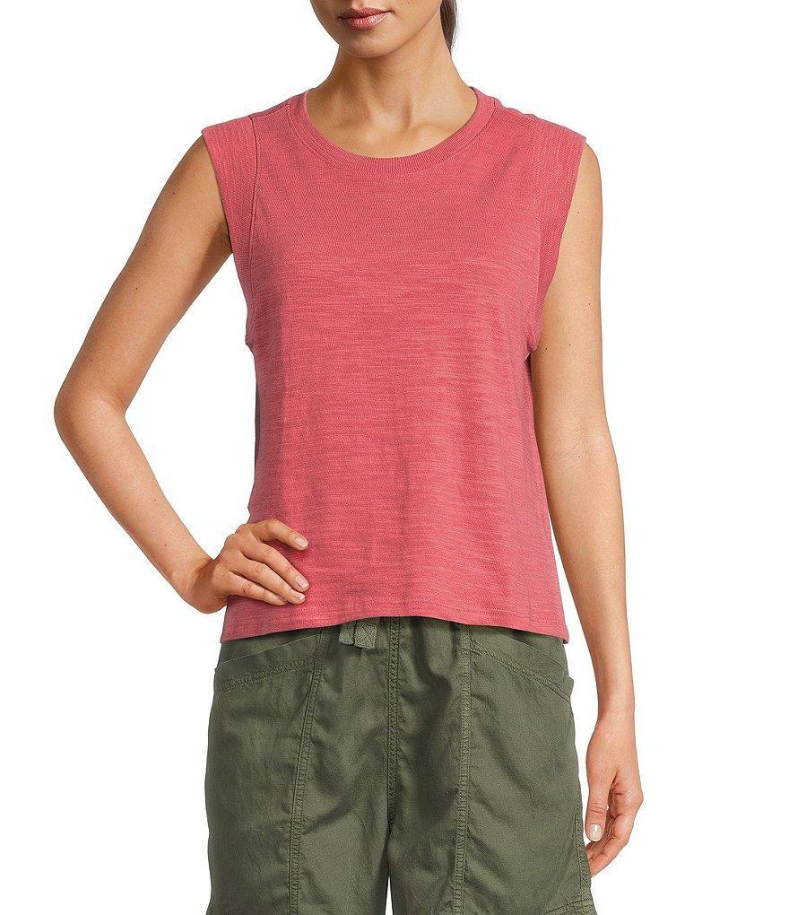 Faherty Sunwash Slub Knit Crew Neck Sleeveless Muscle Tank Product Image