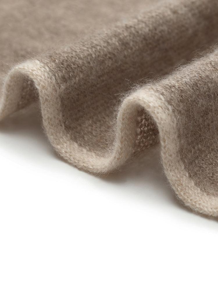 Contrast Trim Asymmectrical Cashmere Scarf Product Image