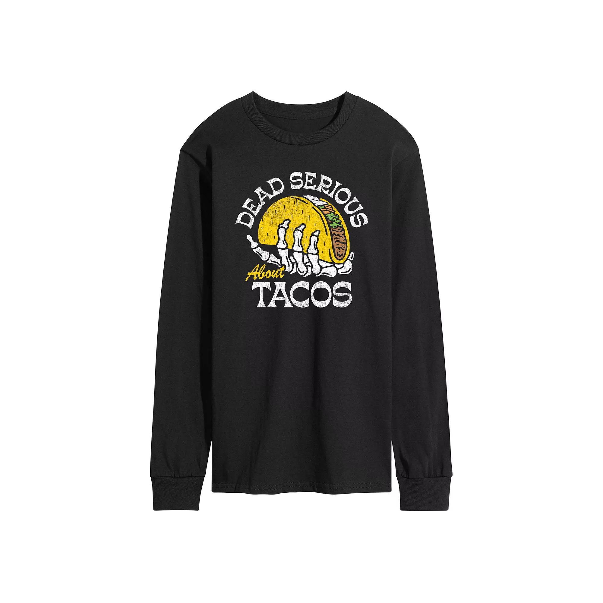 Mens Dead Serious About Tacos Long Sleeve Graphic Tee Product Image