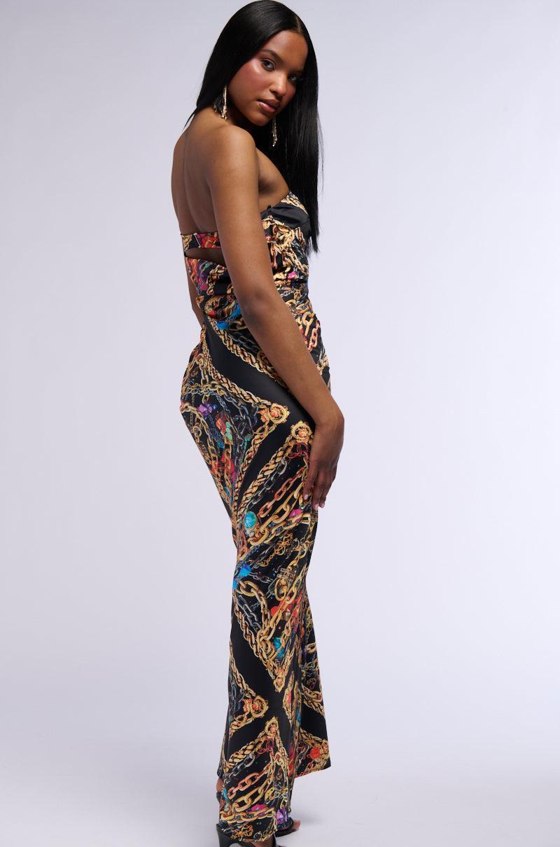 CHAINMAIL SATIN MAXI DRESS Product Image