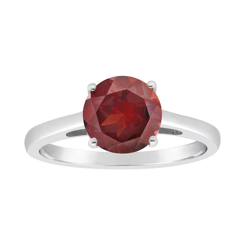 Alyson Layne Sterling Silver Garnet Solitaire Ring, Womens Product Image