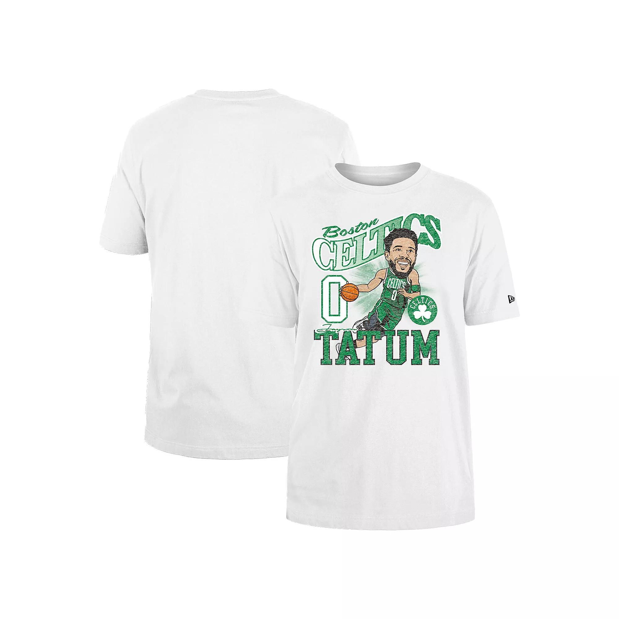 Men's New Era Jayson Tatum White Boston Celtics Caricature Player T-Shirt, Size: Medium Product Image
