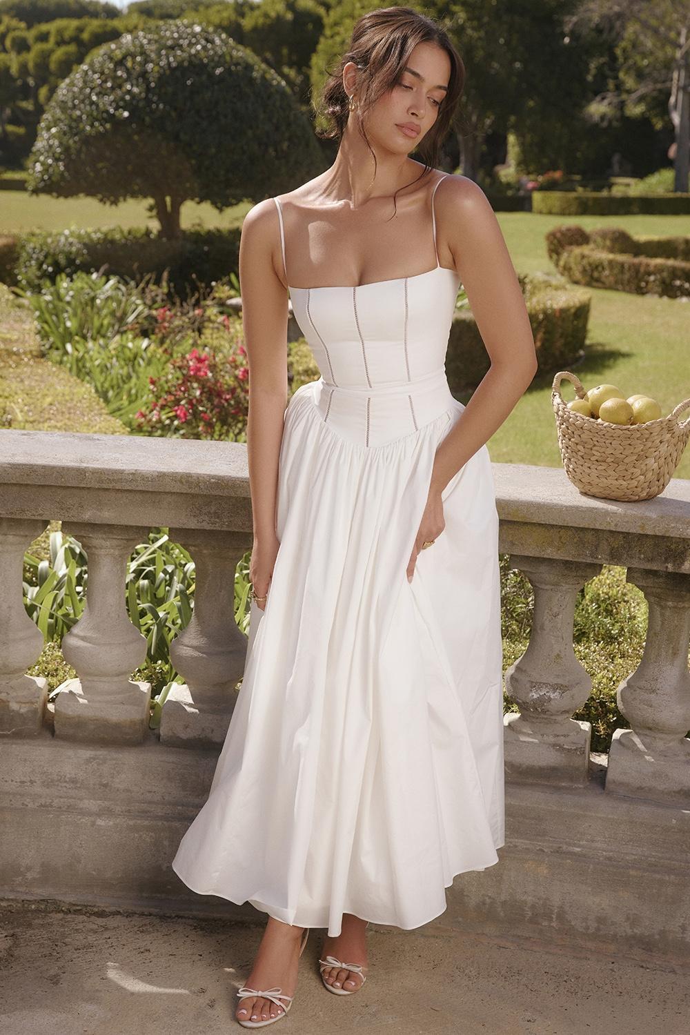 Ysabella  white cotton maxi sundress Product Image