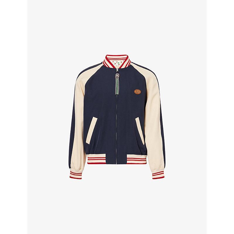 VALENTINO La Chat De La Maison Wool Bomber Jacket In Black Product Image
