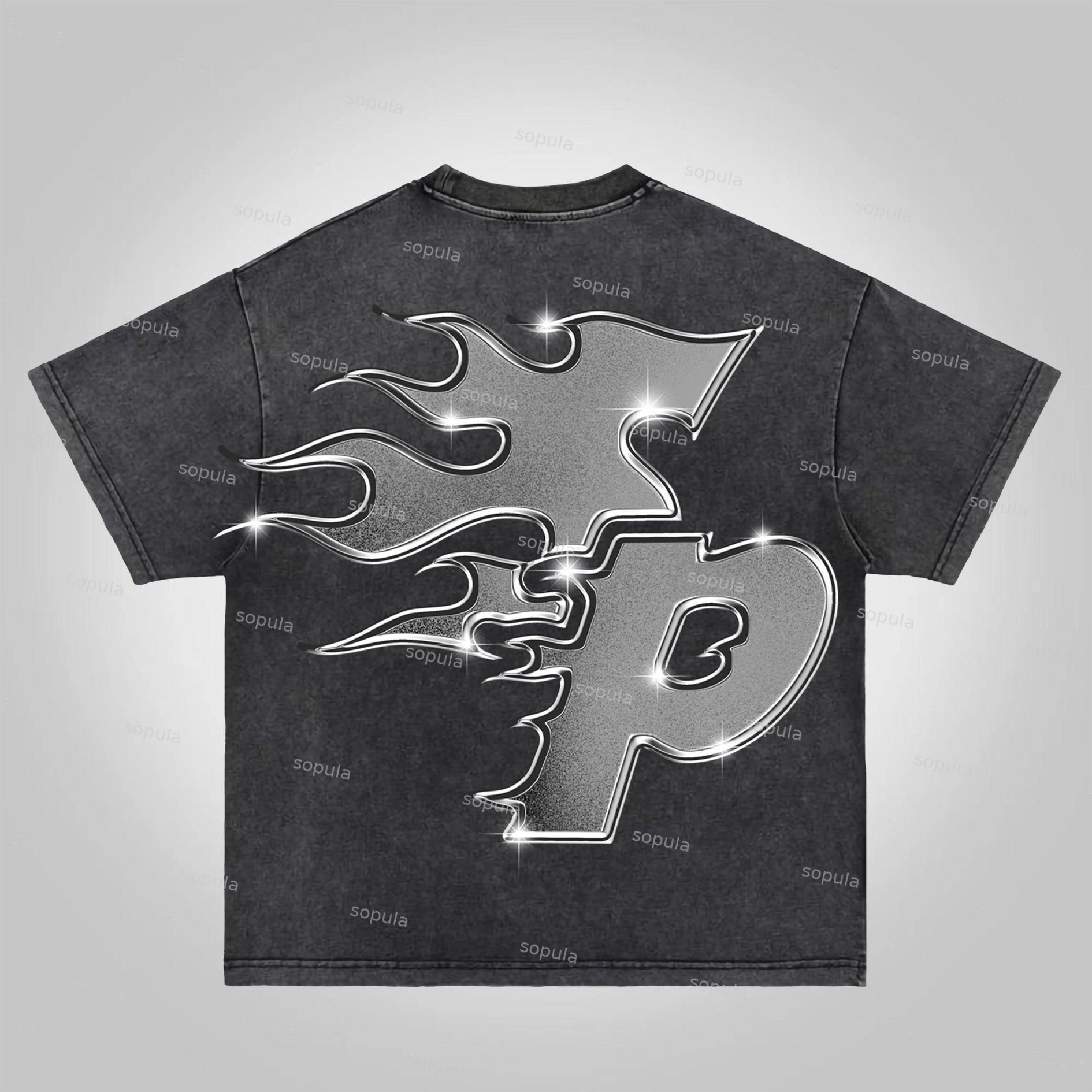 Sopula Money Boxing Gloves Graphic Acid Washed T-Shirt Product Image