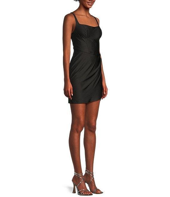 B. Darlin Spaghetti Strap Square Neck Envelope Skirt Dress Product Image