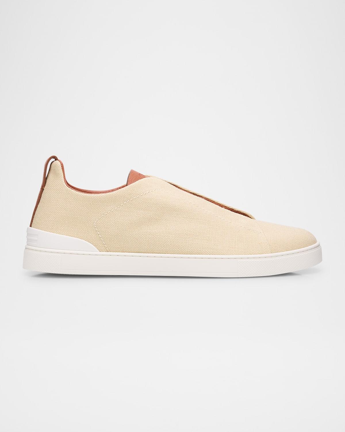 Mens Triple Stitch Linen Slip-On Sneakers Product Image